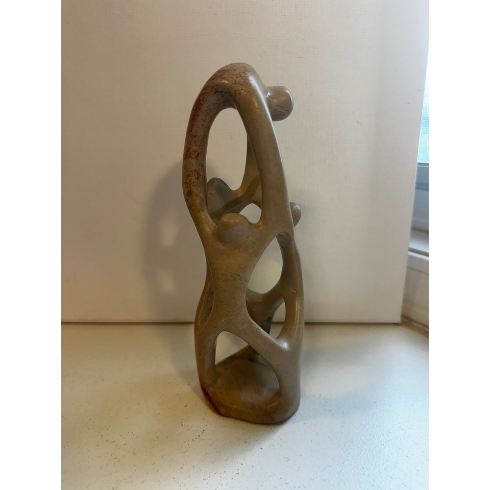 Abstract Family of 4 Soapstone Sculpture Hand Carved Shona Style Figurine 8.25in
